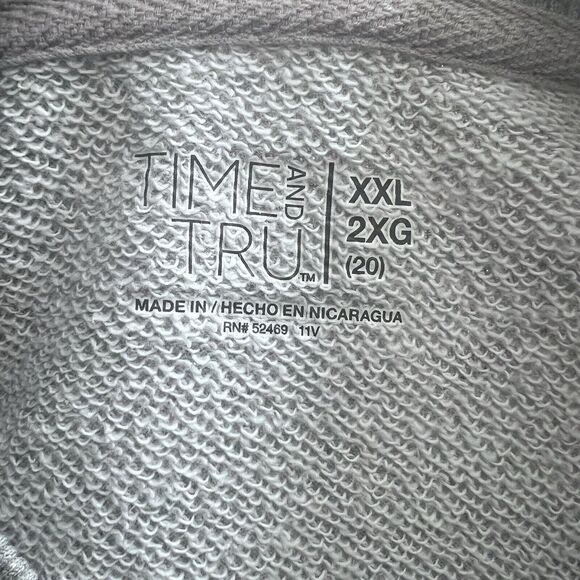 Camo Sweatshirt Women's XXL Time and Tru Split Sides Cotton Blend Green Gray - Picture 9 of 11